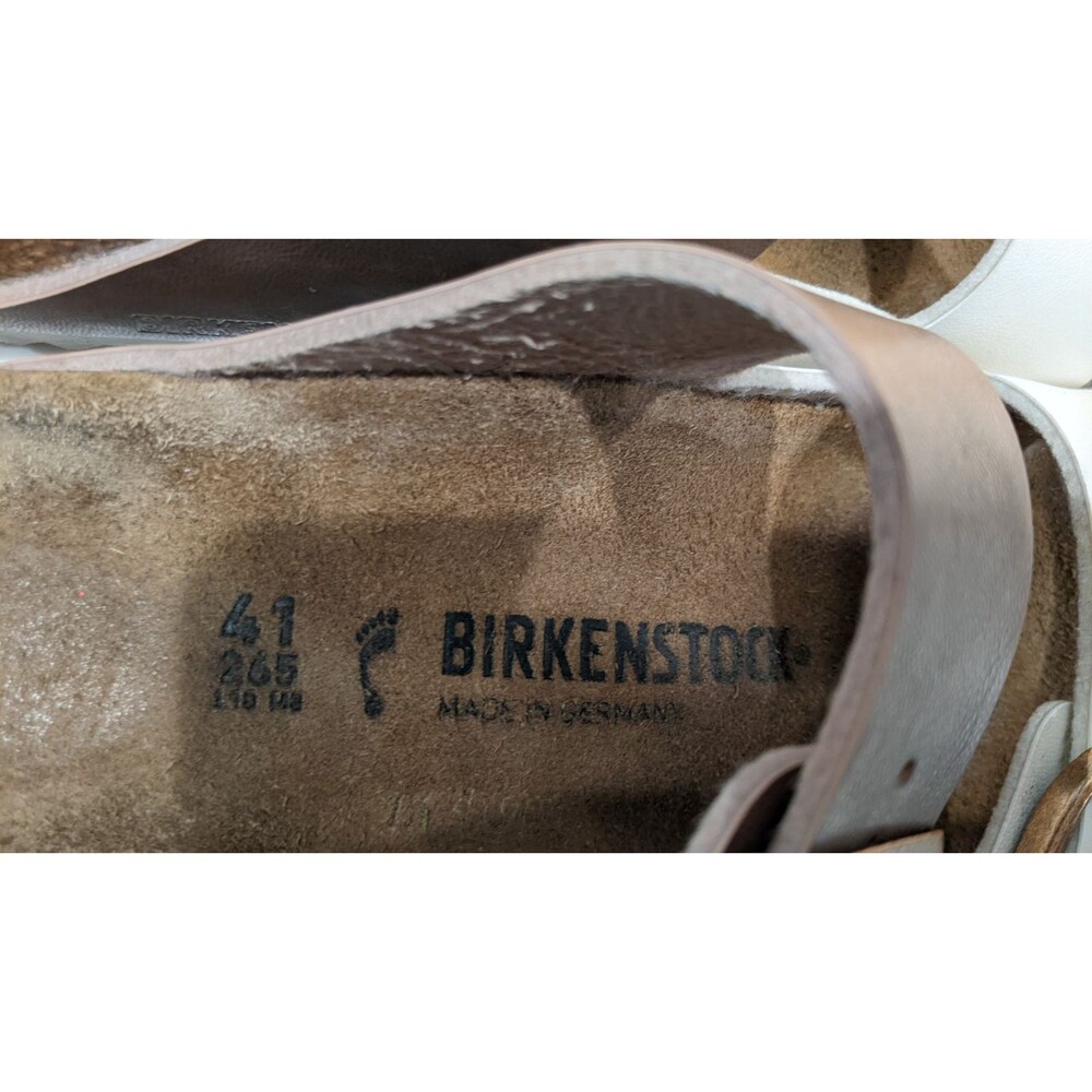 BIRKENSTOCK Arizona Split Birko-Flor Eggshell/Copper 2- Strap Sandal 41/10-10.5 - Picture 8 of 13